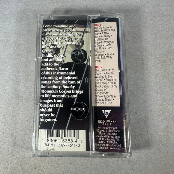 Smoky Mountain Gospel Cassette Tape By Brentwood Music 1994 Instrumental Country - Picture 2 of 4